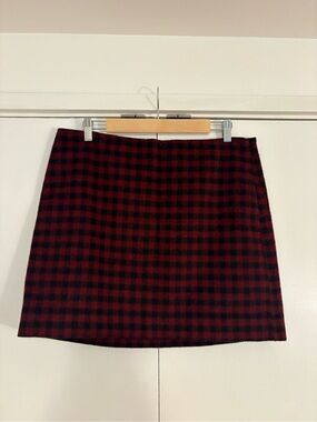 Madewell Red and Black Plaid Mini Skirt